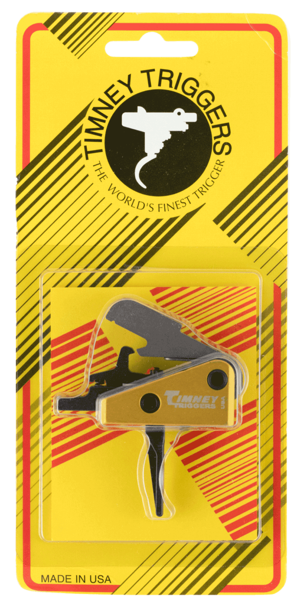 Timney Triggers 667SST Competition Trigger Single-Stage Straight Trigger with 3 lbs Draw Weight & Black/Gold Finish for AR-15