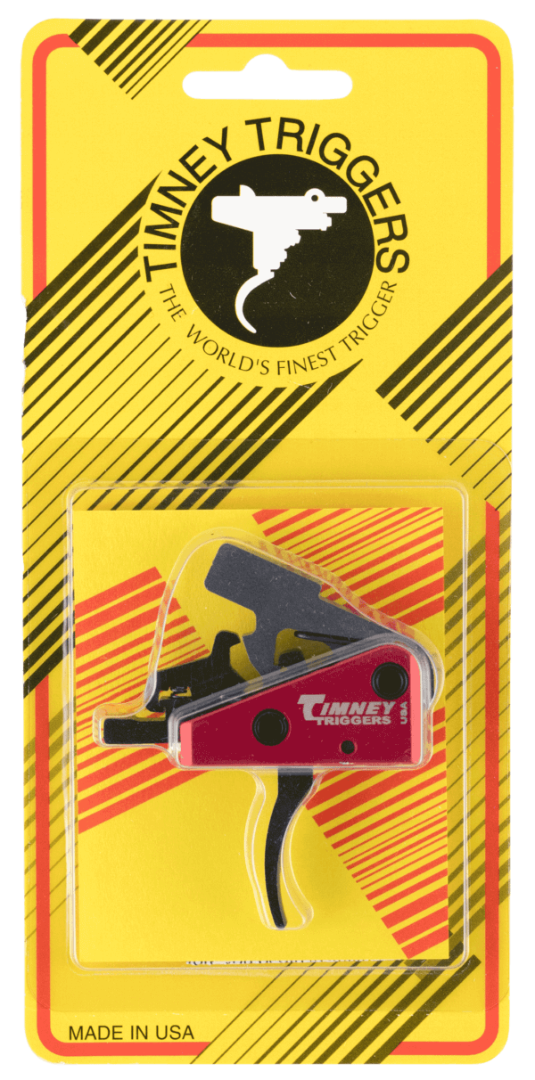 Timney Triggers 662S Targa Short Trigger Two-Stage Curved Trigger with 2 lbs Draw Weight & Black/Red Finish for AR-Platform