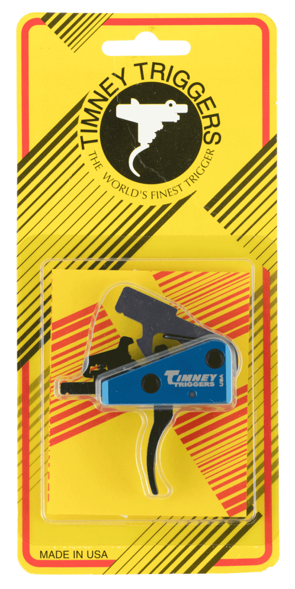 Timney Triggers 663S Targa Long Trigger Two-Stage Curved Trigger with 2 lbs Draw Weight & Black/Blue Finish for AR-Platform