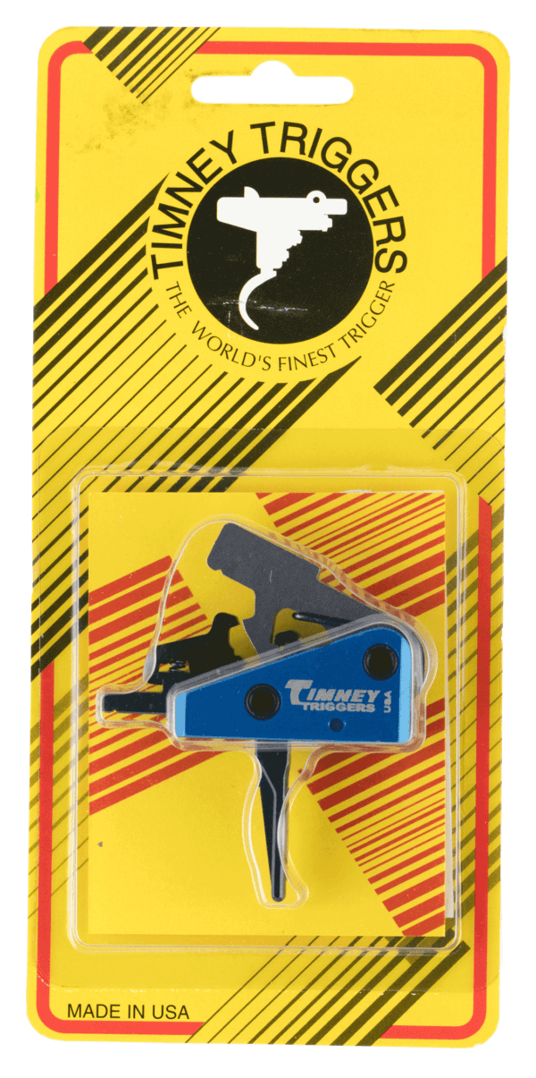 Timney Triggers 663S Targa Long Trigger Two-Stage Curved Trigger with 2 lbs Draw Weight & Black/Blue Finish for AR-Platform