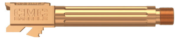 CMC Triggers 75523 Match Precision Compatible w/Glock 19 Gen3-4 9mm Luger 4.01″ Bronze DLC Stainless Steel Fluted/Match Grade/Threaded Barrel