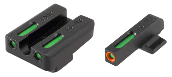 TruGlo TG13FN2PC TFX Pro Black | Green Tritium & Fiber Optic Orange Outline Front Sight Green Tritium & Fiber Optic Rear Sight