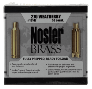 Nosler 10228 Premium Brass Unprimed Cases 300 Rem SAUM Rifle Brass 25 Per Box