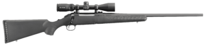Ruger 16931 American 243 Win 4+1 22″ Barrel Matte Black Alloy Steel Black Synthetic Stock Includes Vortex Crossfire II 3-9x40mm Scope