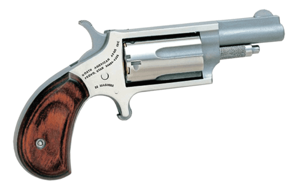 NAA 22MC Mini-Revolver Single 22 LR/22 Mag 1.63″ 5 Rd Rosewood Grip Stainless Steel