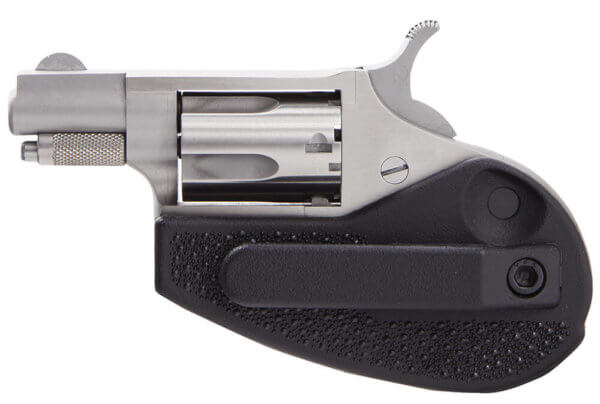 North American Arms 22LRHG Mini-Revolver 22 LR Caliber with 1.13″ Barrel 5rd Capacity Cylinder Overall Stainless Steel Finish & Black Synthetic Holster Grip
