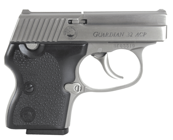 NAA GUARDIAN Guardian 32 ACP Double 2.19″ 6+1 Black Rubber Grip Stainless Steel Slide