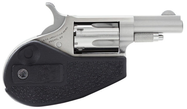 North American Arms 22LLRHG Mini-Revolver 22 LR Caliber with 1.63″ Barrel 5rd Capacity Cylinder Overall Stainless Steel Finish & Black Synthetic Holster Grip