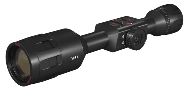 ATN TIWST4384A Thor 4 384 Thermal Rifle Scope Black Anodized 4.5-18x Multi Reticle 384×288 60Hz Resolution Features Rangefinder