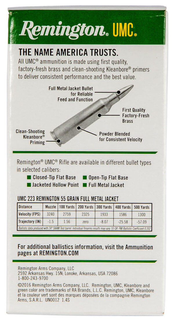 Remington Ammunition 23966 UMC Value Pack 223 Rem 55 gr Full Metal Jacket (FMJ) 50rd Box
