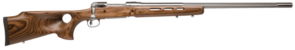 Savage Arms 18516 12 BTCSS 223 Rem Caliber with 4+1 Capacity  26 Barrel  Matte Stainless Metal Finish & Satin Brown Fixed Thumbhole Stock Right Hand (Full Size) Includes Detachable Box Magazine”