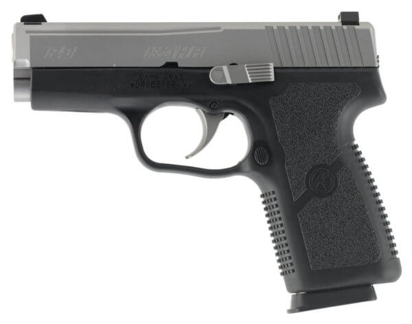 Kahr Arms KP9093NA P 9mm Luger Caliber with 3.60″ Barrel 7+1 or 8+1 Capacity Black Finish Frame Serrated Matte Stainless Steel Slide Textured Polymer Grip & TruGlo Night Sights