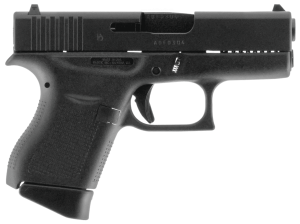 Glock UI4350201 G43 Sub-Compact 9mm Luger 6+1 3.41″ Hammer Forged Barrel Matte Black Serrated Steel Slide Black Polymer Frame Black Textured Polymer Grips Right Hand