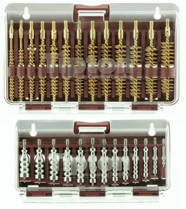 Tipton 444777 Ultra Jag Best Bore Brush Set with Hinged Box .17 – .45 Cal 26 Pieces 1 Set