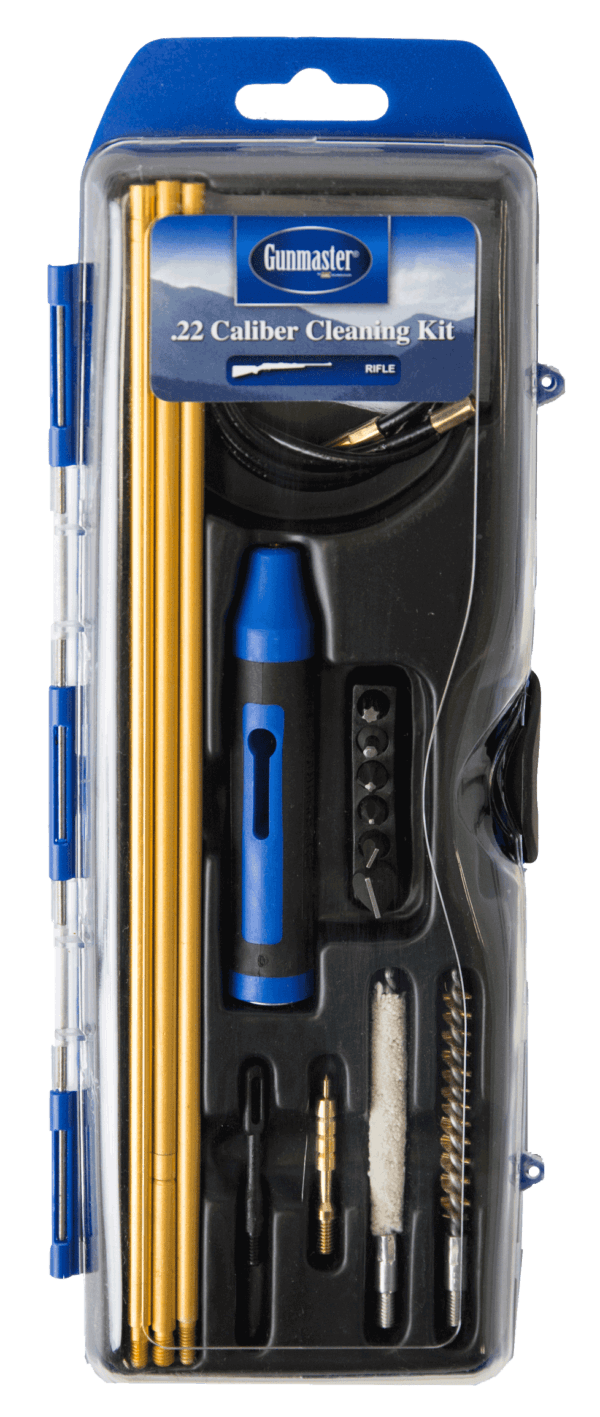 DAC GM22HY GunMaster Hybrid Cleaning Kit 22 Cal Rifle/16 Pieces Black/Blue