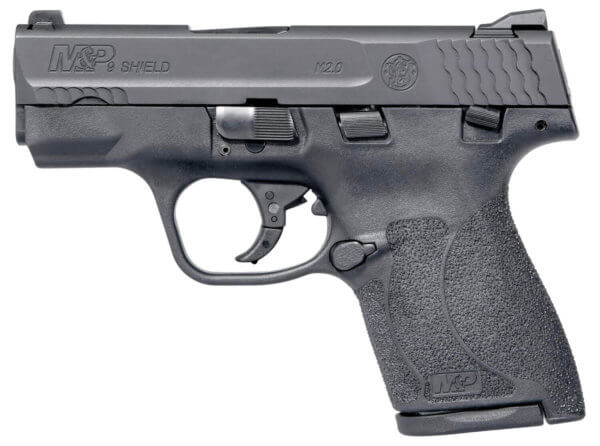 Smith & Wesson 11807 M&P Shield M2.0 *MA Compliant Micro-Compact Frame 9mm Luger 7+1/ 8+1  3.10″ Black Armornite Stainless Steel Barrel & Serrated Slide  Matte Black Polymer Frame  Black Textured Grip  Thumb Safety