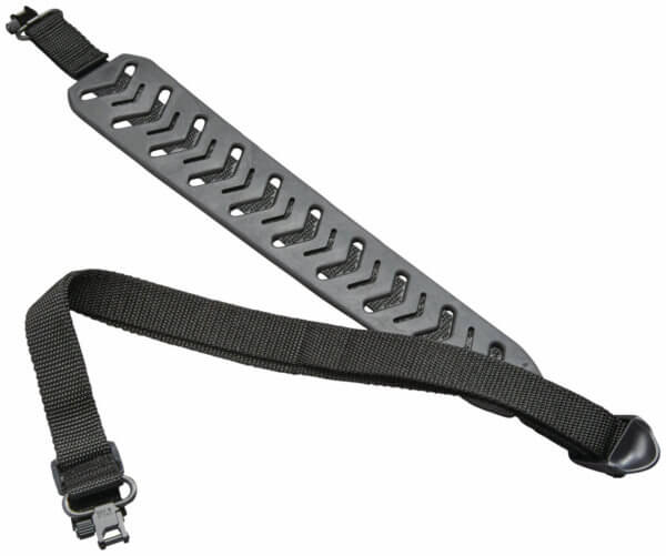 Butler Creek 81060 Comfort V- Grip Sling made of Black Rubber with Nylon Strap Adjustable Design & 1″ QD Swivels for Rifles