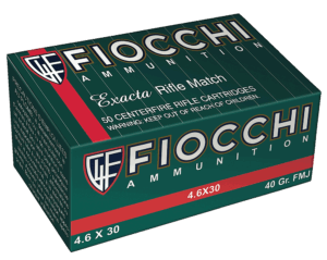 Fiocchi 46EXA Exacta Match 4.6×30 H&K 40 gr Full Metal Jacket (FMJ) 50rd Box