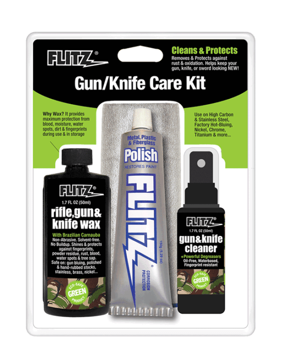 Flitz KG41501 Gun & Knife Care Kit Includes Cleaner/ Cloth/ Polish/ Wax