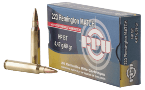 PPU PPM2231 Match Rifle 223 Rem 69 gr Hollow Point Boat-Tail (HPBT) 20rd Box