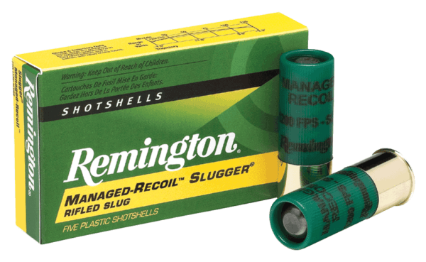 Remington Ammunition 20290 Slugger Managed-Recoil 12 Gauge 2.75″ 1 oz Rifled Slug Shot 5rd Box