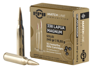 PPU PPM338 Match 338 Lapua Mag 240 gr Copper Solid 10rd Box