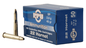 PPU PP22H Standard Rifle 22 Hornet 45 gr Soft Point (SP) 50rd Box