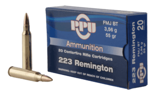 PPU PP22250 Standard Rifle Rifle 22-250 Rem 55 gr Soft Point (SP) 20rd Box