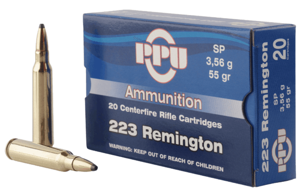 PPU PP223S Standard Rifle Rifle 223 Rem 55 gr Soft Point (SP) 20rd Box