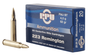 PPU PP223S Standard Rifle Rifle 223 Rem 55 gr Soft Point (SP) 20rd Box