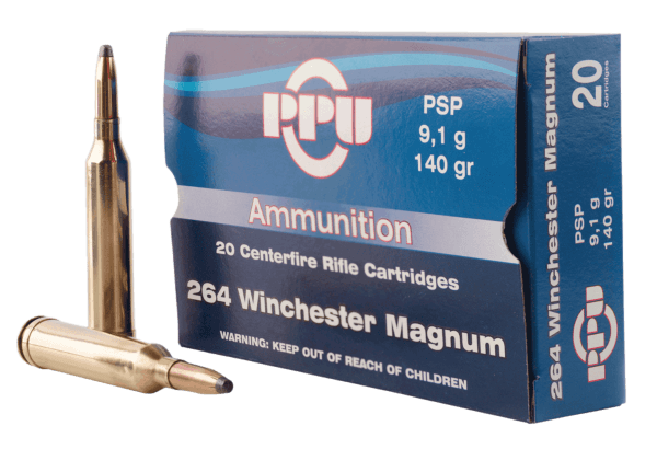 PPU PP264 Standard Rifle 264 Win Mag 140 gr Pointed Soft Point (PSP) 20rd Box