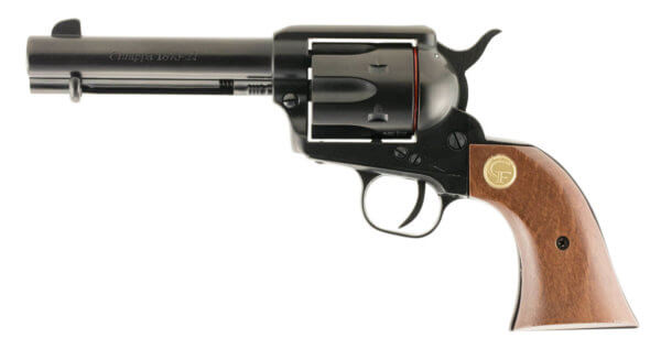 Chiappa Firearms 340053 SAA 1873 22 LR 6 Shot 4.75″ Blued Steel Barrel Frame & Cylinder w/Wood Grips