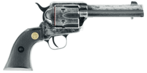 Chiappa Firearms 340089 SAA 1873 22 LR 6 Shot 4.75″ Antiqued Barrel Cylinder & Frame Black Plastic Grips