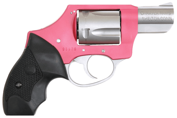 Charter Arms 53831 Undercover Lite Pink Lady Revolver Double 38 Special 2″ 5 Rd Black Rubber Grip Stainless