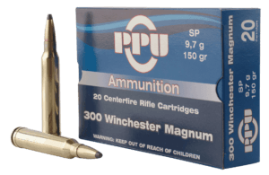 PPU PP3002 Standard Rifle 300 Win Mag 165 gr Soft Point Boat-Tail (SPBT) 20rd Box