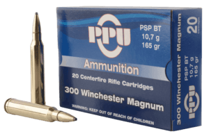 PPU PP3002 Standard Rifle 300 Win Mag 165 gr Soft Point Boat-Tail (SPBT) 20rd Box