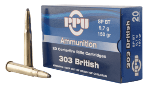 PPU PP303S1 Standard Rifle 303 British 150 gr Soft Point (SP) 20rd Box