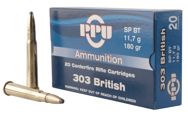 PPU PP303S2 Standard Rifle Rifle 303 British 180 gr Soft Point Boat-Tail (SPBT) 20rd Box