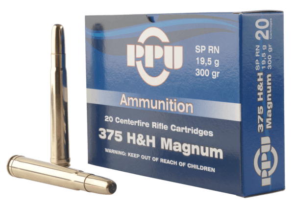 PPU PP375S Standard Rifle  375 H&H Mag 300 gr Soft Point Round Nose 10rd Box