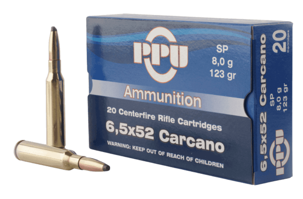 PPU PP6CS Metric Rifle 6.5x52mm Carcano 123 gr Soft Point (SP) 20rd Box