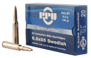 PPU PP6SWF Metric Rifle 6.5×55 Swedish 139 gr Full Metal Jacket (FMJ) 20rd Box