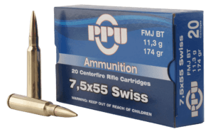 PPU PP7SF Metric Rifle 7.5x55mm Swiss 174 gr Full Metal Case (FMC) 20rd Box
