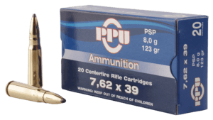 PPU PP76239P Metric Rifle Rifle 7.62x39mm 123 gr Pointed Soft Point (PSP) 20rd Box