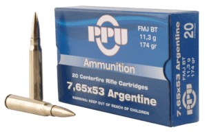 PPU PP7AF Metric Rifle 7.65x53mm Argentine 174 gr Full Metal Jacket (FMJ) 20rd Box