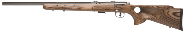 Savage Arms 96210 93R17 BTVLSS 17 HMR Caliber with 5+1 Capacity 21″ Barrel Satin Stainless Metal Finish & Fixed Thumbhole Natural Brown Stock Left Hand (Full Size)