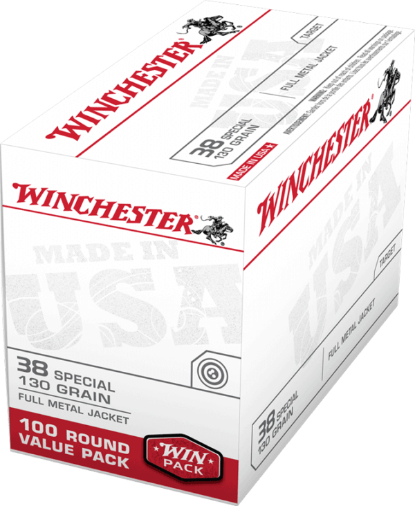Winchester Ammo USA38SPVP USA Target 38 Special 130 gr Full Metal Jacket (FMJ) 100rd Box