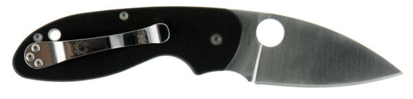 Spyderco C216GP Efficient 2.98″ Folding Drop Point Plain 8Cr13MoV SS Blade Black G10 Handle Includes Pocket Clip