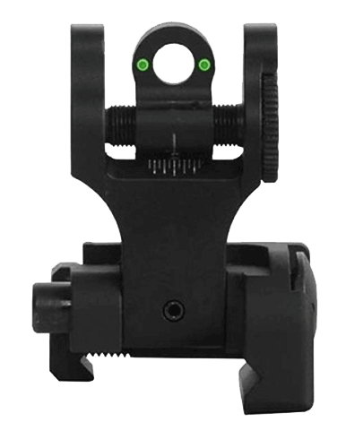 Troy Ind SSIGFBSRTBT00 Tritium Rear Folding BattleSight Round Black Hardcoat Anodized for AR-15