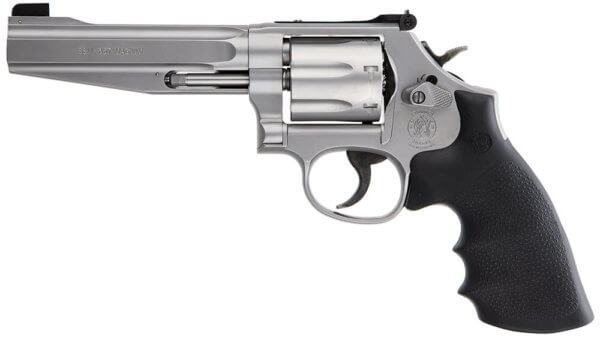 Smith & Wesson 178038 Model 686 Performance Center Pro  357 Mag or 38 S&W Spl +P Stainless Steel 5 Barrel & 7 Shot Cylinder Cut For Moon Clips  Matte Silver Stainless Steel L-Frame”