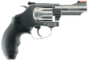 Smith & Wesson 162634 Model 63  22 LR 8 Shot 3 Stainless Steel Barrel  Satin Stainless Steel J-Frame  Hi-Viz Fiber Optic Red Front/Adjustable Rear Sight”